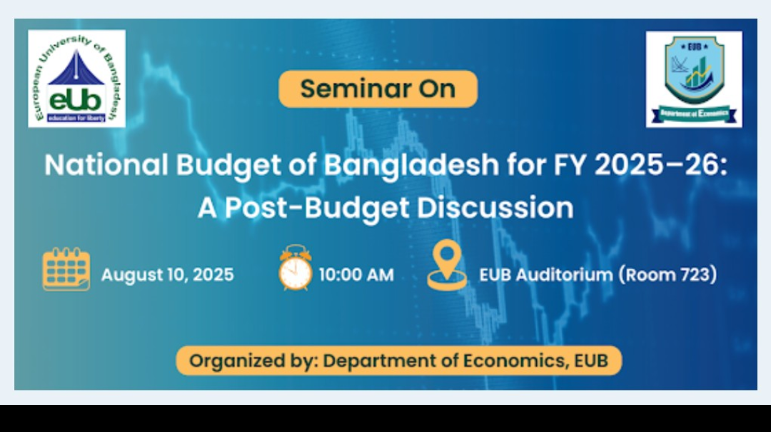 Seminar on “National Budget of Bangladesh for FY 2025–26: A Post-Budget Discussion” held at European University of Bangladesh